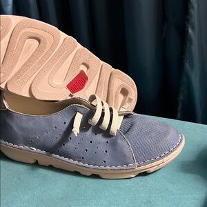 Women's Perforated Blue Loafers